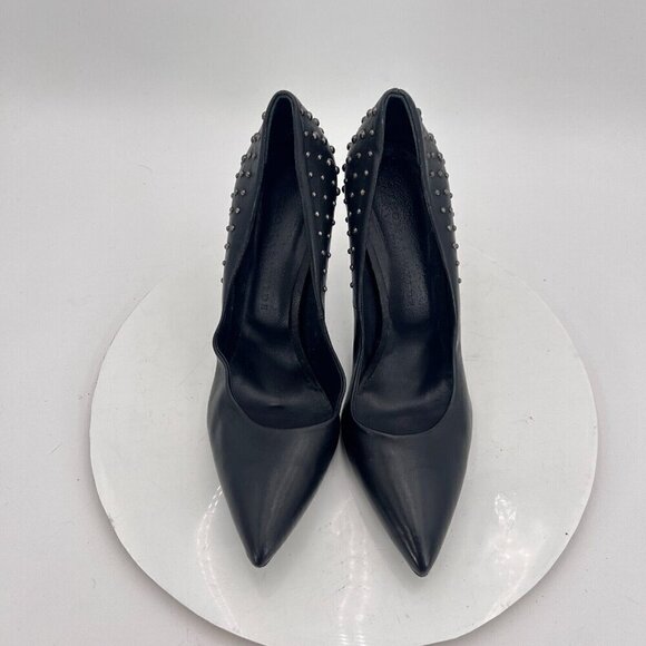 Thomas Wylde Women Size EU 40 US 9 Black Studded Leather Classic Stiletto Heels - Picture 3 of 16